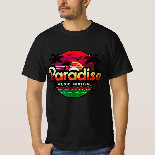 Paradise Beach Band: Tropische vibes T-shirt (Voorkant)