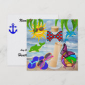 Paradise Beach Bericht in een Fles - SRF Kaart (Voorkant / Achterkant)