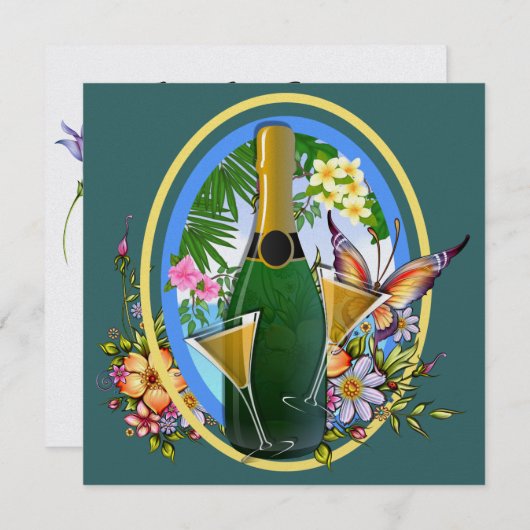 Paradise Beach Champagne Cocktail - SRF Kaart (Voorkant / Achterkant)