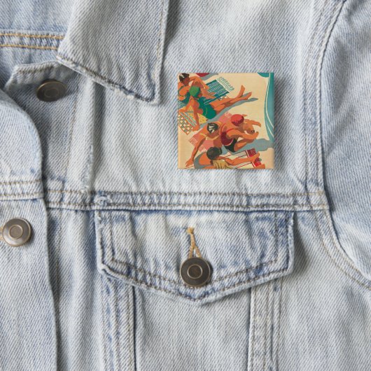 Paradise Beach Club Vierkante Button 5,1 Cm (In situ)