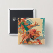 Paradise Beach Club Vierkante Button 5,1 Cm (Voorkant /achterkant)