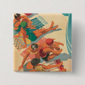 Paradise Beach Club Vierkante Button 5,1 Cm (Voorkant)