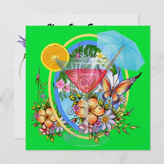 Paradise Beach Cocktail - SRF Kaart (Voorkant / Achterkant)