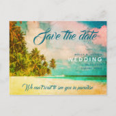 Paradise Beach Destination Wedding Save the Date Aankondigingskaart (Voorkant)