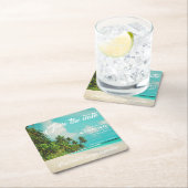 Paradise Beach Destination Wedding Save the Date Kartonnen Onderzetters (Insitu)