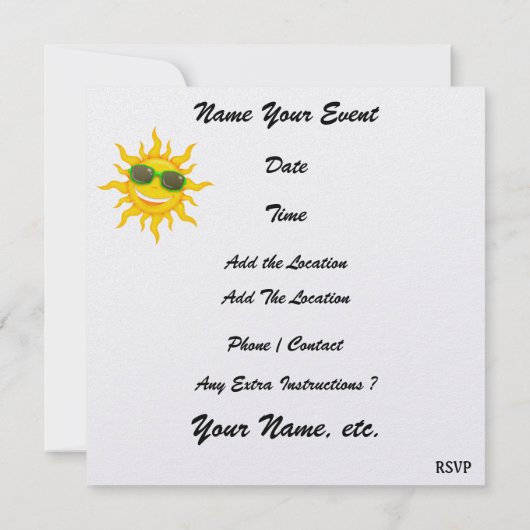 Paradise Beach Ice Cream Kaart (Achterkant)