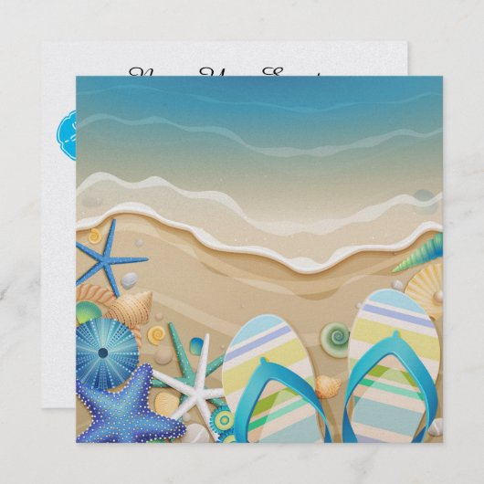 Paradise Beach Invitation Kaart (Voorkant / Achterkant)