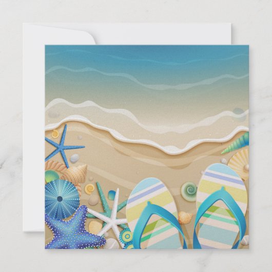 Paradise Beach Invitation Kaart (Voorkant)