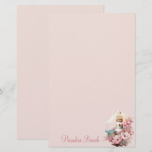 Paradise Beach Lighthouse Briefpapier (Voorkant / Achterkant)