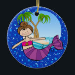 Paradise Beach Mermaid - Label / siermateriaal - S Keramisch Ornament<br><div class="desc">Veel plezier hiermee. Denk aan thema's! Het spel met achtergrondkleuren, voegt of schrapt tekst toe, en (voor een beetje van extra prijs) pas de rug met afbeeldingen, kleur, uw logo/bedrijfsinfo., enz. aan! Vergeet niet dat sierplanten niet alleen voor kerstbomen zijn. Ze zien er mooi uit in je huis, hangen over...</div>
