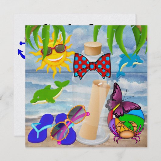 Paradise Beach Message in a Bottle - SRF Kaart (Voorkant / Achterkant)