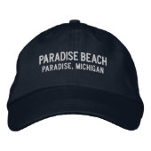 Paradise Beach Michigan Embroidered Baseball Hat Geborduurde Pet (Voorkant)