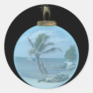 Paradise Beach Ornament Ronde Sticker