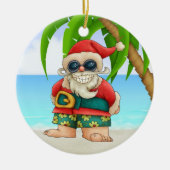Paradise Beach Santa - SRF Keramisch Ornament (Voorkant)