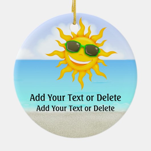 Paradise Beach Santa - SRF Keramisch Ornament (Achterkant)
