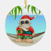 Paradise Beach Santa - SRF Keramisch Ornament (Voorkant)