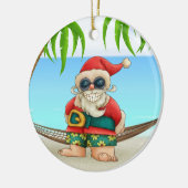 Paradise Beach Santa - SRF Keramisch Ornament (Links)