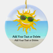 Paradise Beach Santa - SRF Keramisch Ornament (Achterkant)