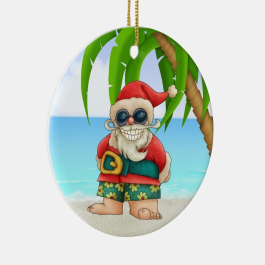 Paradise Beach Santa - SRF Keramisch Ornament (Rechts)