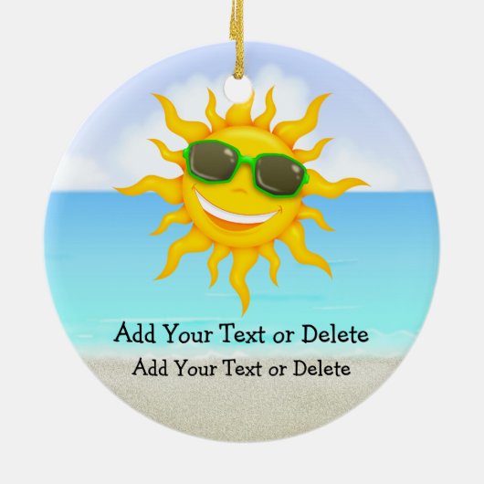 Paradise Beach Santa - SRF Keramisch Ornament (Achterkant)