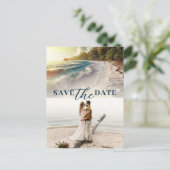 Paradise Beach Sunset Coastal Save the Date Aankondigingskaart (Staand voorkant)
