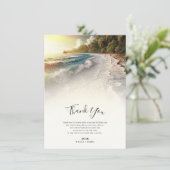 Paradise Beach Sunset Kustbruiloft Dank u Kaart (Staand voorkant)
