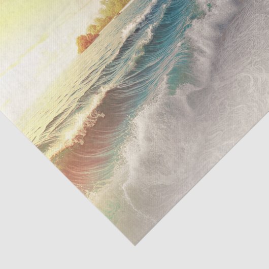 Paradise Beach Sunset Kustbruiloft Tissuepapier (Detail)