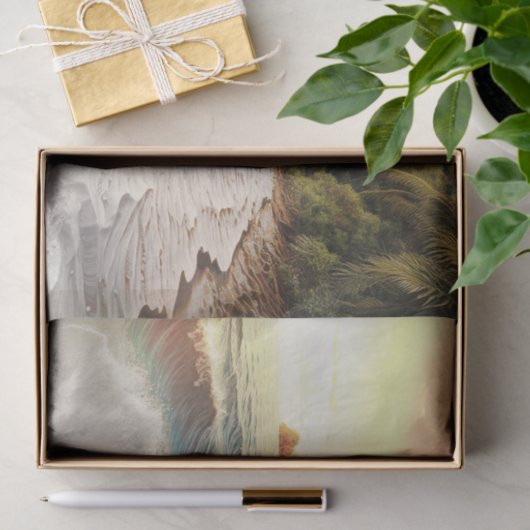 Paradise Beach Sunset Kustbruiloft Tissuepapier (Geschenk)