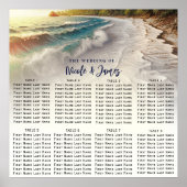 Paradise Beach Sunset Kustbruiloft Zitplaatsen Poster (Voorkant)