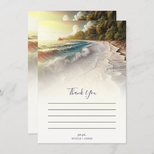 Paradise Beach Sunset Rustieke Kust Dank u Kaart (Voorkant / Achterkant)