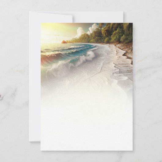 Paradise Beach Sunset Rustieke Kust Dank u Kaart (Achterkant)