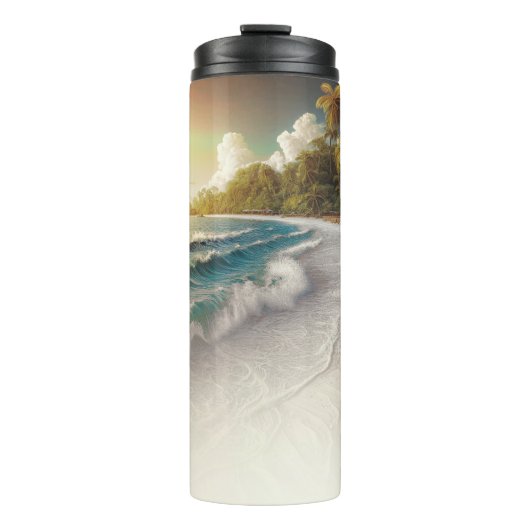 Paradise Beach Sunset Rustieke Kust Thermosbeker (Voorkant)