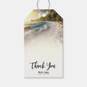 Paradise Beach Sunset Rustieke Kustbruiloft Cadeaulabel (Voorkant)