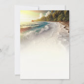 Paradise Beach Sunset Rustieke Kustbruiloft Kaart (Achterkant)