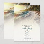Paradise Beach Sunset Rustieke Kustbruiloft Kaart (Voorkant / Achterkant)