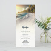 Paradise Beach Sunset Rustieke Kustbruiloft Menu (Staand voorkant)