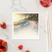 Paradise Beach Sunset Rustieke Kustbruiloft Servet (Insitu)