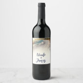 Paradise Beach Sunset Rustieke Kustbruiloft Wijn Etiket (Voorkant)