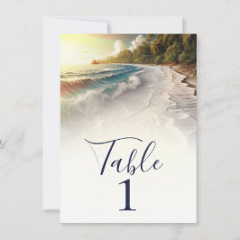 Paradise Beach Sunset Rustieke Kusttafel Nummer Kaart