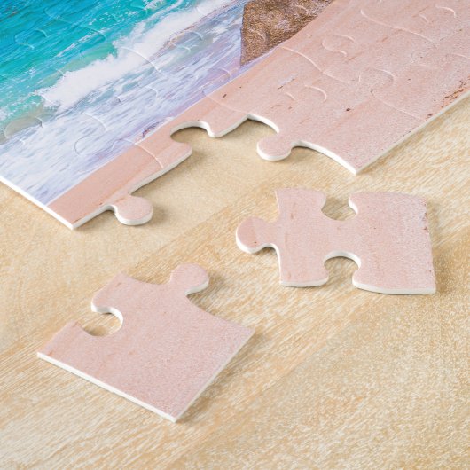 Paradise Beach Sunset with Palm Trees Legpuzzel (Zijkant)