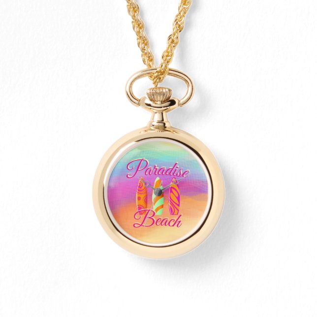 Paradise Beach Surfboards Horloge (Voorkant)