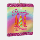 Paradise Beach Surfboards Keramisch Ornament (Rechts)