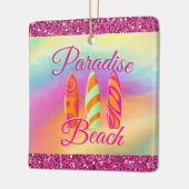 Paradise Beach Surfboards Keramisch Ornament (Links)