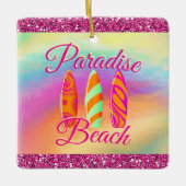 Paradise Beach Surfboards Keramisch Ornament (Voorkant)