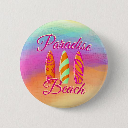 Paradise Beach Surfboards Ronde Button 5,7 Cm (Voorkant)