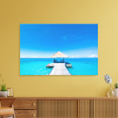 Paradise Beach | Tropisch Resort, Maldiven Canvas Afdruk (Insitu (Woonkamer))