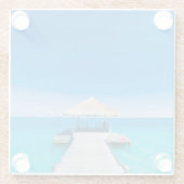 Paradise Beach | Tropisch Resort, Maldiven Glazen Onderzetter (Achterkant)