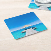 Paradise Beach | Tropisch Resort, Maldiven Kartonnen Onderzetters (Schuin)