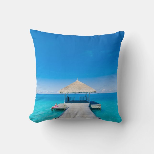 Paradise Beach | Tropisch Resort, Maldiven Kussen (Voorkant)