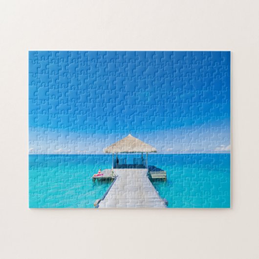 Paradise Beach | Tropisch Resort, Maldiven Legpuzzel (Horizontaal)